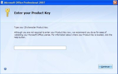 microsoft product key for office 2007
