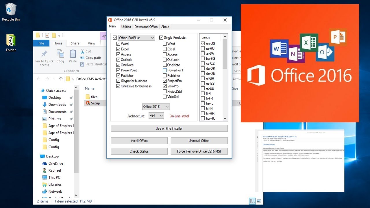 KMS Activator For Microsoft Office 2016 Free Download - Final 2020